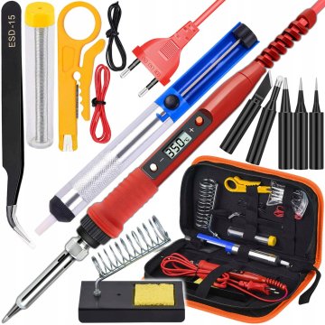 MG Soldering Iron spajkalnik s priborom 80W, rdeč