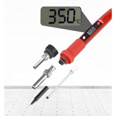 MG Soldering Iron spajkalnik s priborom 80W, rdeč