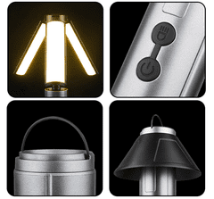 Verkgroup prenosna LED svetilka, 3-v-1, 10 W, 270°, 3000 mAh, črna
