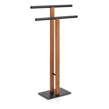 Kela Držalo za brisače KL-22572 Amir metal/bamboo black/brown 30x20x93 cm