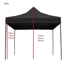 Greenline pop-up paviljon / tenda 3x3m - črn