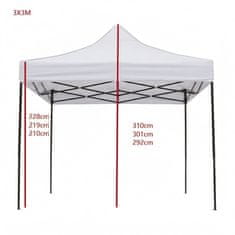 Greenline pop-up paviljon s kompletom 4 sten - 3x3m - bel