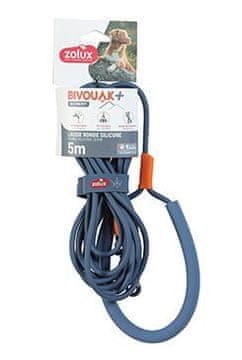 Zolux Pasji povodec BIVOUAK okrogel, silikonski 6mm/5m modri