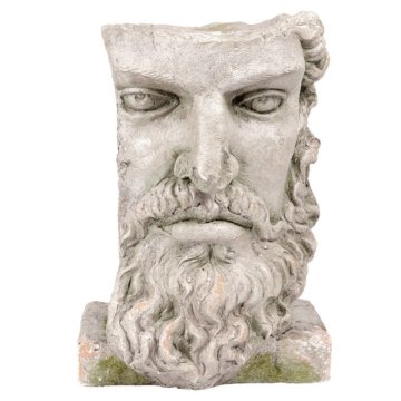 Autronic Okrasni cvetlični lonec iz magnezijeve keramike »Moška glava«, siv, 40 cm