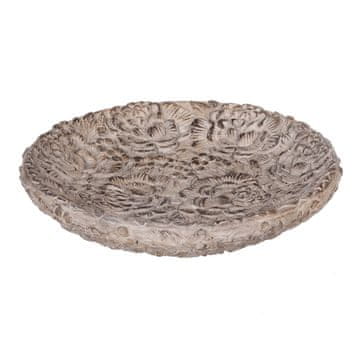 Autronic Dekorativni betonski pladenj z vzorcem vrtnic, siv, 26 cm, 2 kosa