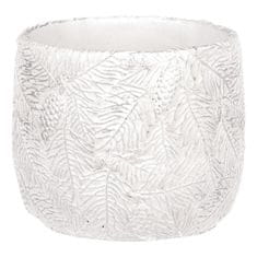 Autronic Betonski okrasni ovoj za cvetlični lonec, motiv iglic, belo-srebrn, set 2