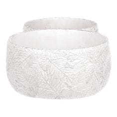 Autronic Betonski okrasni lončni ovitek z motivom iglic, belo-srebrn, set 2 kosov