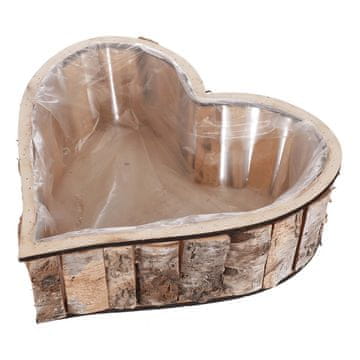 Autronic Lesen aranžerski okrasni ovitek za lonček v obliki srca, naraven, 2 kosa