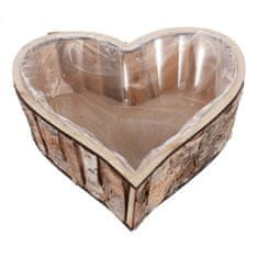 Autronic Lesen aranžerski okrasni ovitek za lonček v obliki srca, naraven, 2 kosa