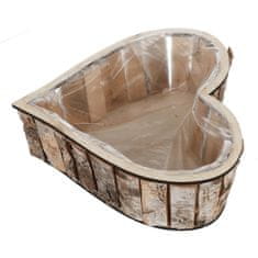 Autronic Lesen aranžerski okrasni ovitek za lonček v obliki srca, naraven, 2 kosa