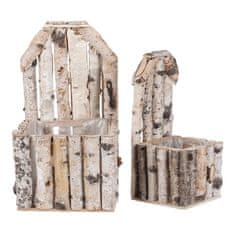 Autronic Brezov okrasni ovoj za lončnice v obliki stola, set 2 kosov (S+V)