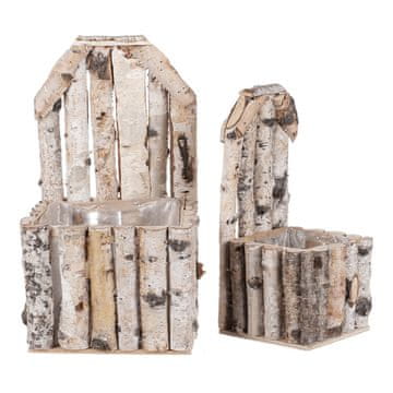 Autronic Brezov okrasni ovoj za lončnice v obliki stola, set 2 kosov (S+V)