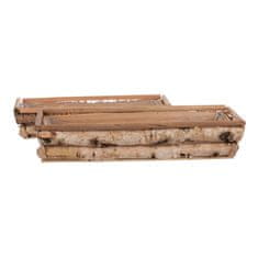 Autronic Pravokotni brezov lesen okrasni ovitek za lonce, set 2 kos (41–50 cm)