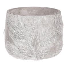 Autronic Betonski cvetlični lonček z motivom bora, srebrno-siv, set 2 kosov