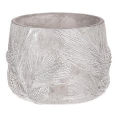 Autronic Betonski cvetlični lonček z motivom bora, srebrno-siv, set 2 kosov