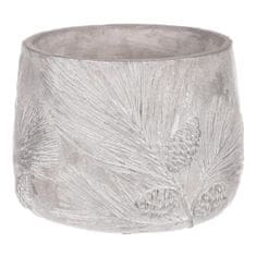 Autronic Betonski cvetlični lonček z motivom bora, srebrno-siv, set 2 kosov