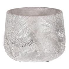 Autronic Betonski cvetlični lonček z motivom bora, srebrno-siv, set 2 kosov