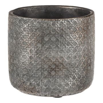 Autronic Betonski okrasni lonček za rože, temno siv, Ø17 cm, 2 kosa