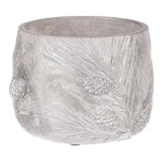 Autronic Betonski cvetlični lonček z motivom bora, srebrno-siv, set 2 kosov