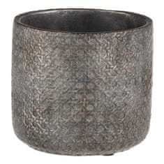 Autronic Betonski okrasni lonček za rože, temno siv, Ø17 cm, 2 kosa