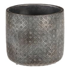 Autronic Betonski okrasni lonček za rože, temno siv, Ø17 cm, 2 kosa