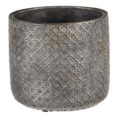 Autronic Betonski okrasni lonček za rože, temno siv, Ø17 cm, 2 kosa
