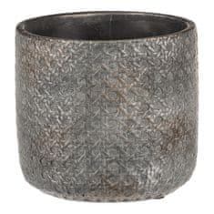 Autronic Betonski okrasni lonček za rože, temno siv, Ø17 cm, 2 kosa