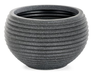 G21 Cvetlični lonec G21 Lava Ring, črn, 40,5 × 40,5 × 26 cm