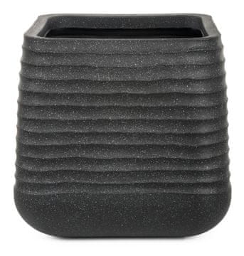 G21 Cvetlični lonec G21 Lava Cube črn 50,5 x 50,5 x 49 cm, odporen na mraz do -35°C