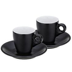 EXCELLENT skodelica KL-12750 Espresso cup with saucer set of 4 MATTIA black
