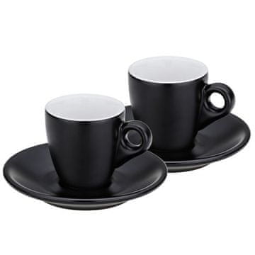 EXCELLENT skodelica KL-12750 Espresso cup with saucer set of 4 MATTIA black