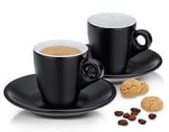 EXCELLENT skodelica KL-12750 Espresso cup with saucer set of 4 MATTIA black