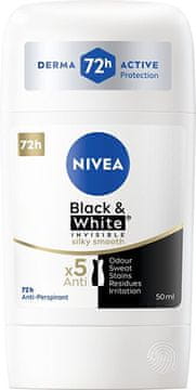 Nivea Trdni antiperspirant Black & White Invisible Silky Smooth 50 ml