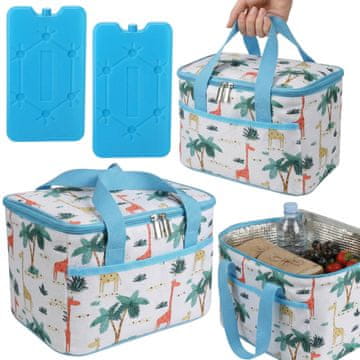 GARDEN LINE Modra termo torba s prostornino 6L in dvema hladilnima vložkoma, izolirana torba za malico