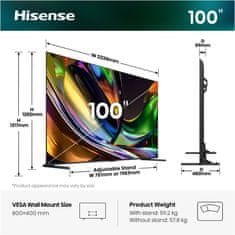 Hisense 100UR8S 4K UHD televizor, VIDAA Smart OS