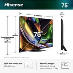 Hisense 75UR8S 4K UHD televizor, VIDAA Smart OS