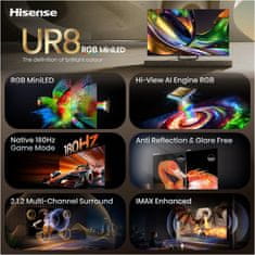 Hisense 75UR8S 4K UHD televizor, VIDAA Smart OS