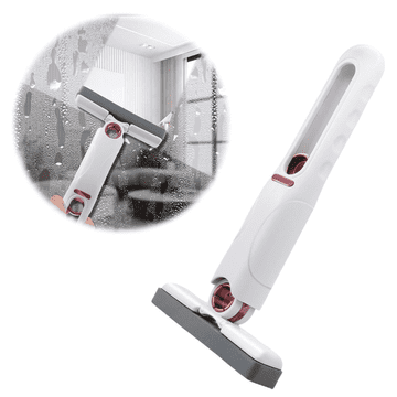 Netscroll Mini ročna gobasta metlica z vpojno gobico, zložljiva, enoročno ožemanje, MiniMop