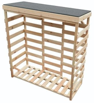 Rojaplast Veliki Leseni Skladiščnik za Drva 150 cm - Trajnostna Rešitev za Vrt