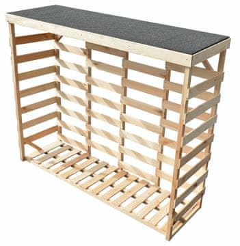 Rojaplast Velik Leseni Drvarnik MAXI 200 cm z Rjavim Premazom