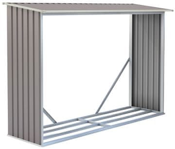 Rojaplast Kovinski drvarnik WC-B 242x75 cm v barvi taupe s belimi okvirji