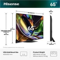Hisense 65UR8S 4K UHD televizor, VIDAA Smart OS