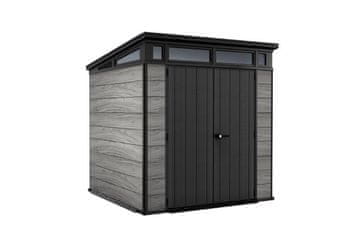 KETER Vrtna hišica Keter PENT Signature 7x7 Storm Grey s podom, 216 x 226 x 216 cm