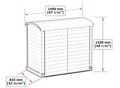 Duramax Plastična vrtna shranjevalna skrinja StoreAway 1200 l, 145×125×82,5 cm, siva