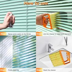 Netscroll Inovativna krtača iz mikrovlaken za 2x hitrejše čiščenje žaluzij z obeh strani hkrati, BlindsBrush