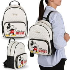Disney DISNEY Mickey Mouse Eko-usnjeni mladinski nahrbtnik, prostoren ženski prešiti mestni nahrbtnik 23x10x32cm