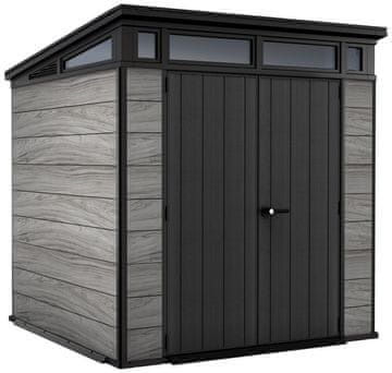 KETER Signature PENT vrtna hiška 7x7 DECOCOAT, siva/antracit, 216x216x226 cm