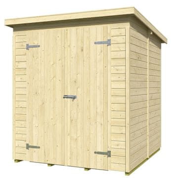 eoshop WEKA Mori lesena vrtna hiška 170 × 175 × 200 cm, dvojna vrata, ravna streha