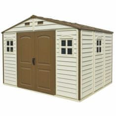Duramax Duramax Woodside vinilna vrtna hiška 8 m² s talnim ogrodjem, bež