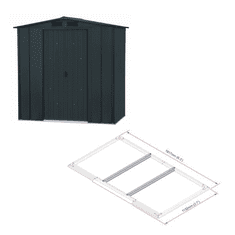 Duramax Duramax Riverton TOP kovinska vrtna lopa 2,5 m² s talnim okvirjem, antracit